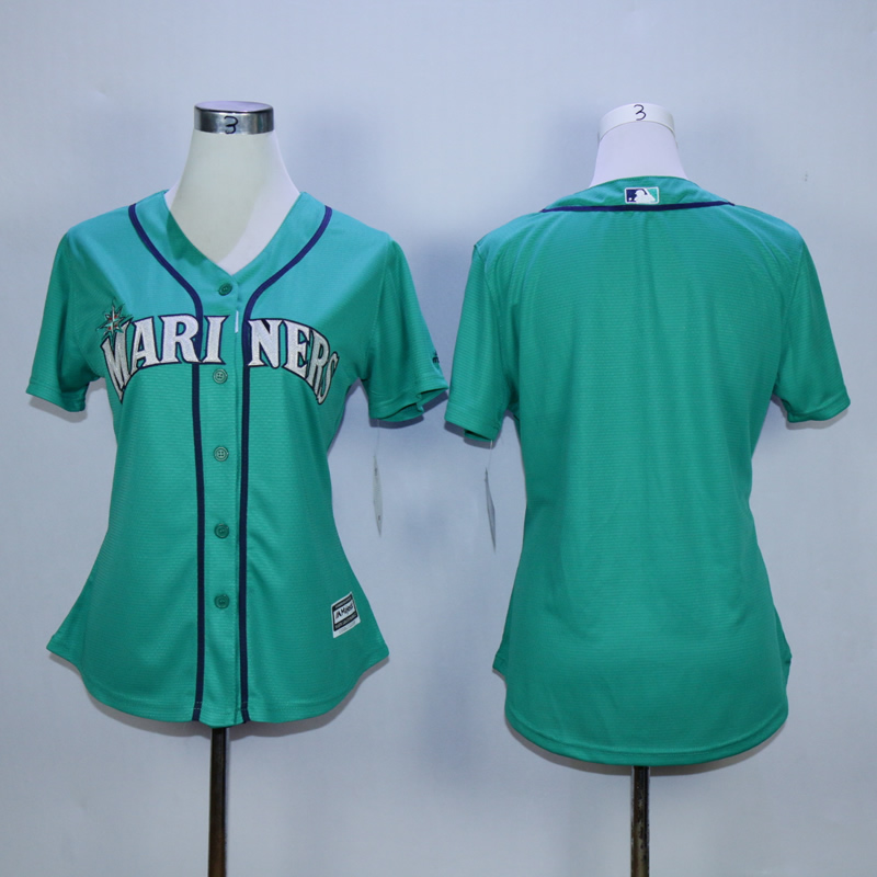 Women Seattle Mariners Blank Green MLB Jerseys->seattle mariners->MLB Jersey